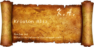 Kriston Aliz névjegykártya