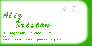 aliz kriston business card